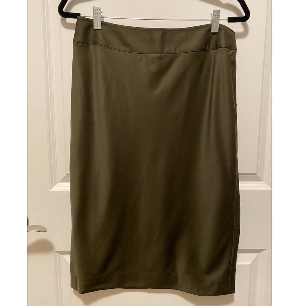 Donna Karen Signature - Olive Wool Skirt
